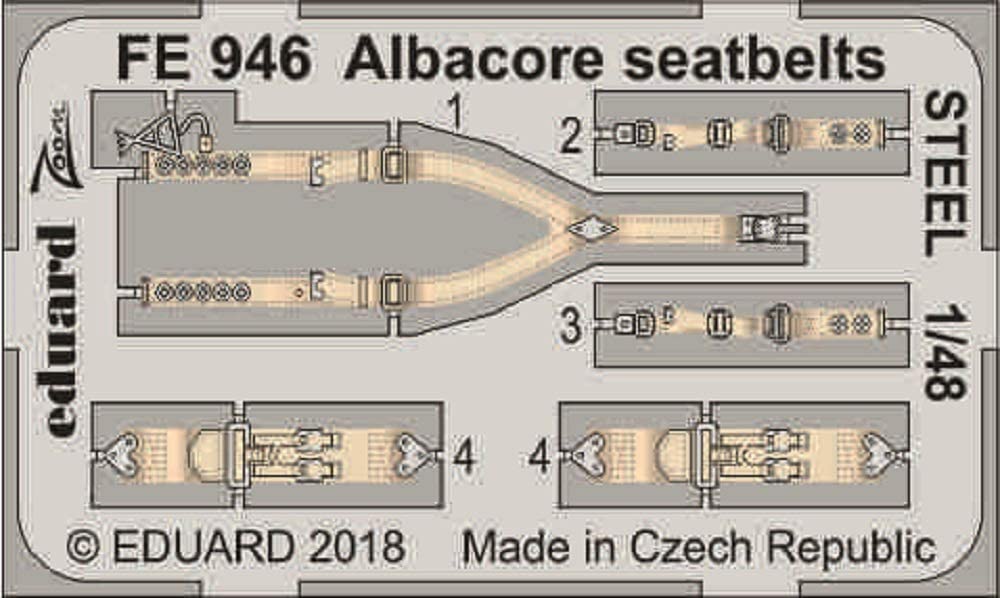 エデュアルド 1/48 フェアリー アルバコア シートベルト ステンレス製 (トランぺッター用) プラモデル用パーツ EDUFE946