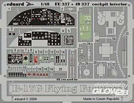 1/48 Photo Etch Set B17G Fly Fortress Ckpt IntRVL EDU49337 by Eduard