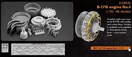 EDU632030 1:32 Eduard Brassin B-17G Flying Fortress Engine No.4 Set (for the HK Models model kit) MODEL KIT ACCESSORY by Eduard [並行輸入品]