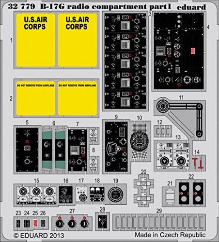 EDU32779 1:32 Eduard Color PE - B-17G Flying Fortress Radio Compartment Detail Set (for the HK Model model kit) MODEL KIT ACCESSORY by Eduard [並行輸入品]