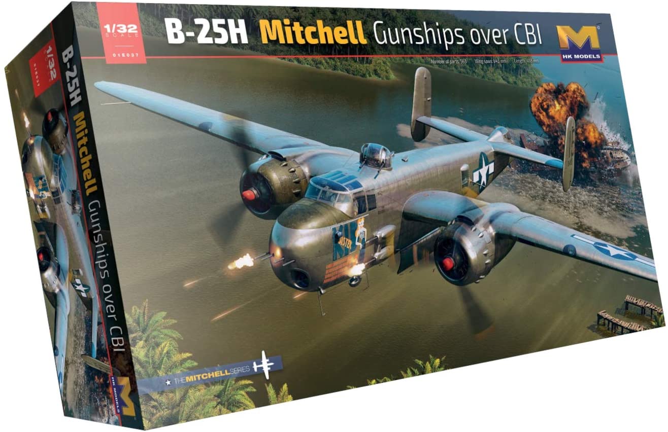 HKモデル 1/32 アメリカ軍 B-25H ミッチェル ガンシップ over CBI プラモデル 01E037