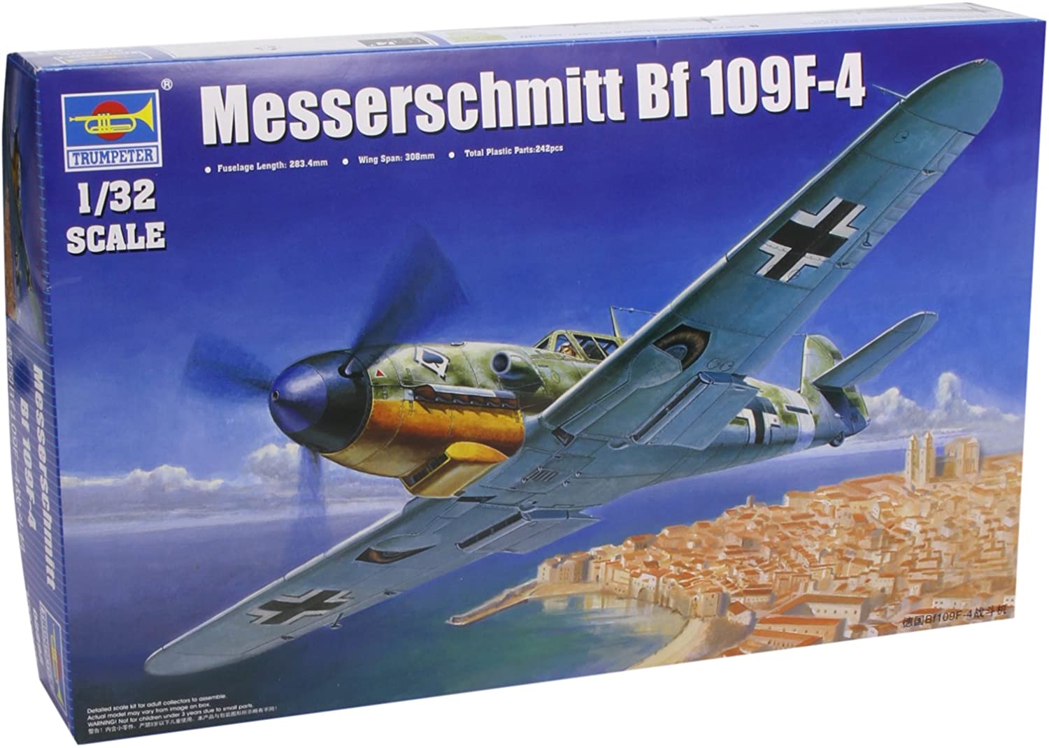 トランペッター 1/32 ドイツ軍 メッサーシュミット Bf109F-4 プラモデル