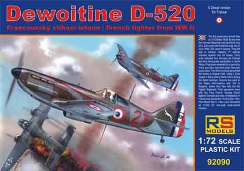 ＲＳモデル92090 1/72　デボアティーヌ　Ｄ．520　＜フランス空軍＞