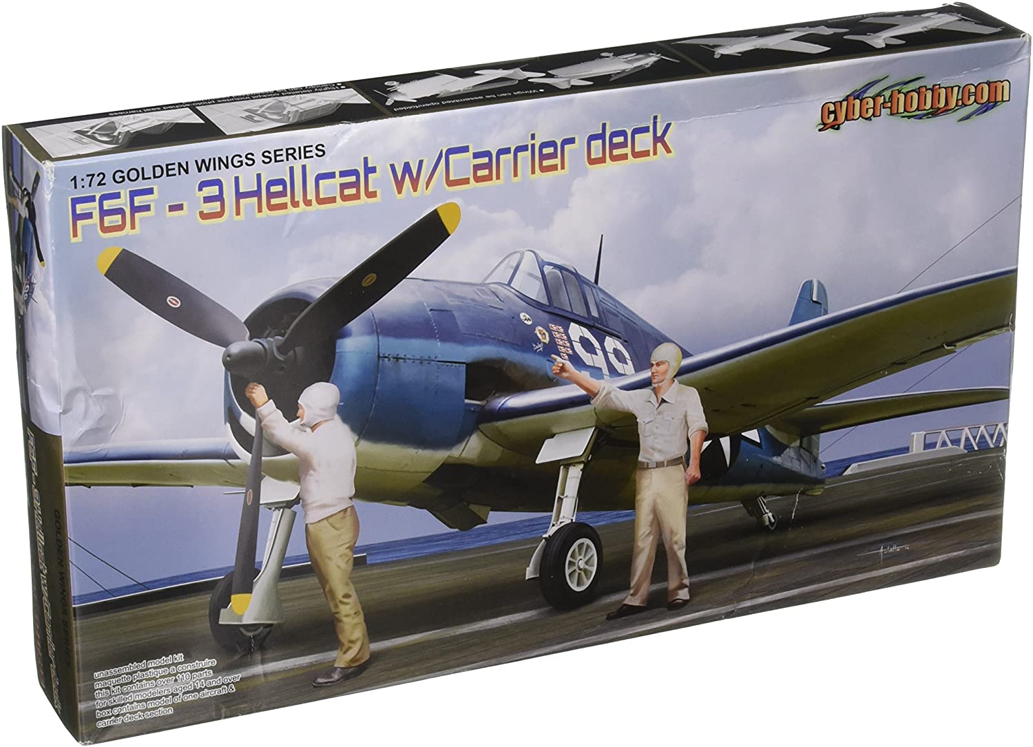 プラッツ 1/72 第二次世界大戦 アメリカ海軍 F6F-3 ヘルキャットw/デッキクルーフィギュア プラモデル