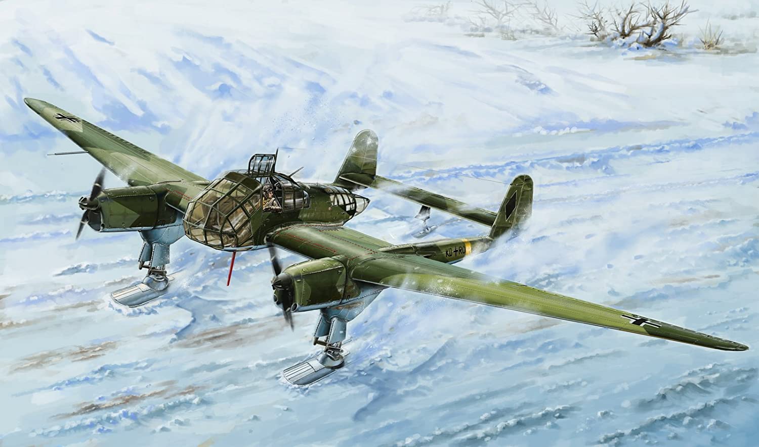 ピットロード 1/48 第二次世界大戦独 フォッケウルフ Fw189A-1 冬季用スキー装備 L4808