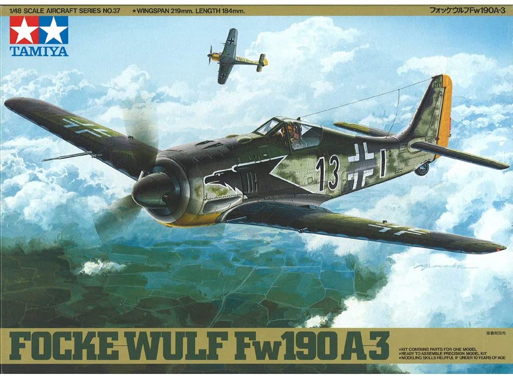 タミヤ 1/48 傑作機シリーズ No.37 ドイツ空軍 フォッケウルフ Fw190 A-3 プラモデル 61037