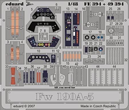 Eduard Photoetch (Zoom) 1:48 - Fw 190A-5 (Hasegawa) - (EDPFE394) by Eduard [並行輸入品]