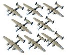 タミヤ 1/700 ウォーターラインシリーズ No.515 B-25ミッチェル ホーネット搭載機 16機セット