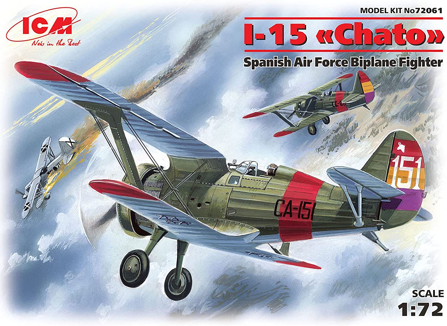 ICM 1/72 ソ連 ポリカルポフ I-15 チャト スペイン内戦 プラモデル 72061