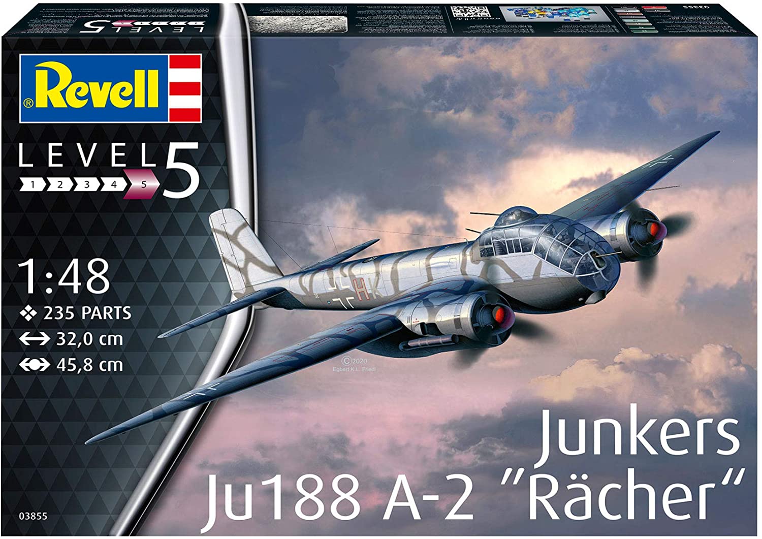 ドイツレベル 1/48 ドイツ空軍 ユンカース Ju188 A-1 レイヒャー プラモデル 03855