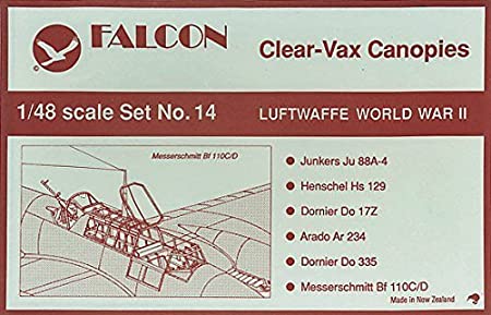 Luftwaffe WW2 Canopy Set: Ju 88, Do 17, Bf 110, Do 335, Ar 234, Hs 129 (1/48 model kit accessory) by Falcon [並行輸入品]