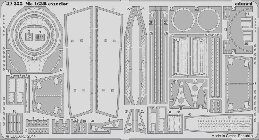 エデュアルド 1/32 Me163B 外装パーツセット モンモデル用 EDU32355