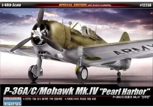 Academy Pearl Harbor 1/48 P-36A/C/Mohawk Mk.IV Aircraft Plastic Model Kit #12238 by Academy