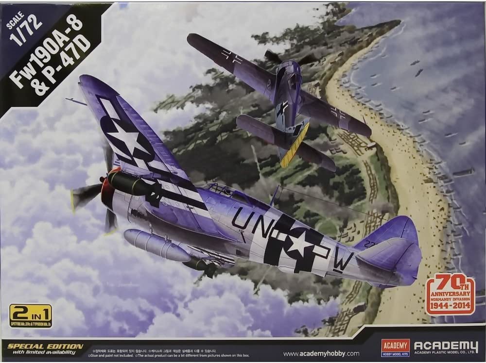 アカデミー 1/72 P-47D&Fw190 A-8 ノルマンディー70周年 プラモデル