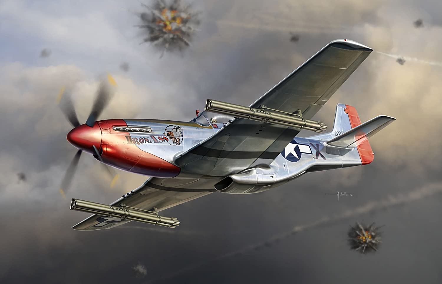 プラッツ 1/32 アメリカ陸軍 航空隊 P-51Kマスタング W/4.5インチ M10ロケットランチャー プラモデル