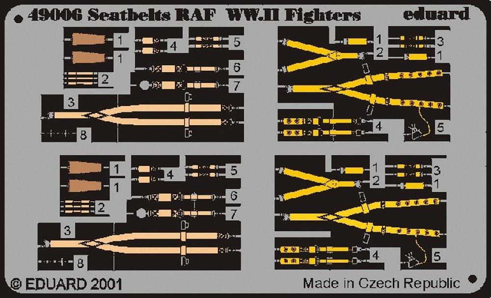 Eduard Photoetch 1:48 - Seatbelts Raf WWII - Edp49006