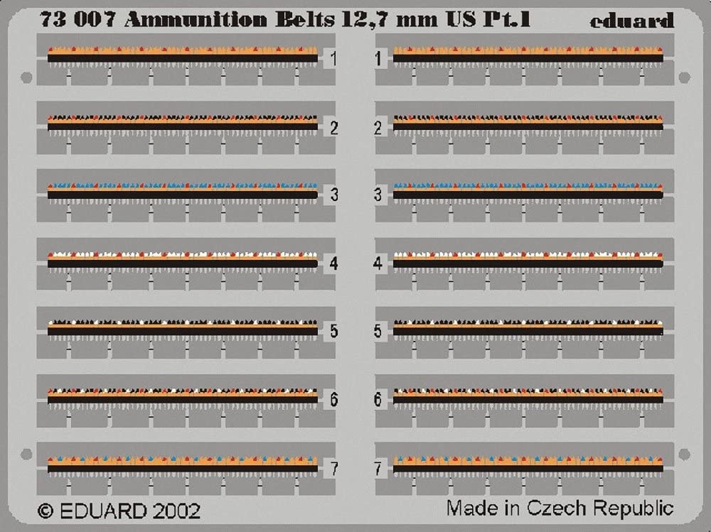 73-007　１/７２　ＷＷⅡアメリカＣａｌ．１２．７ｍｍ機銃弾帯　２枚組みセット