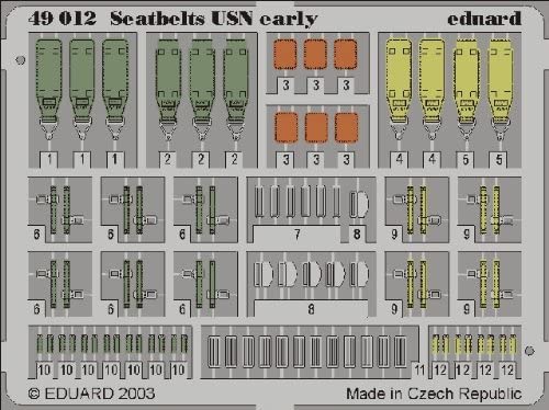 49-012　1/４８　ＷＷⅡ　アメリカ海軍航空隊シートベルト初期タイプ　カラーエッチング　Seatbelts USN